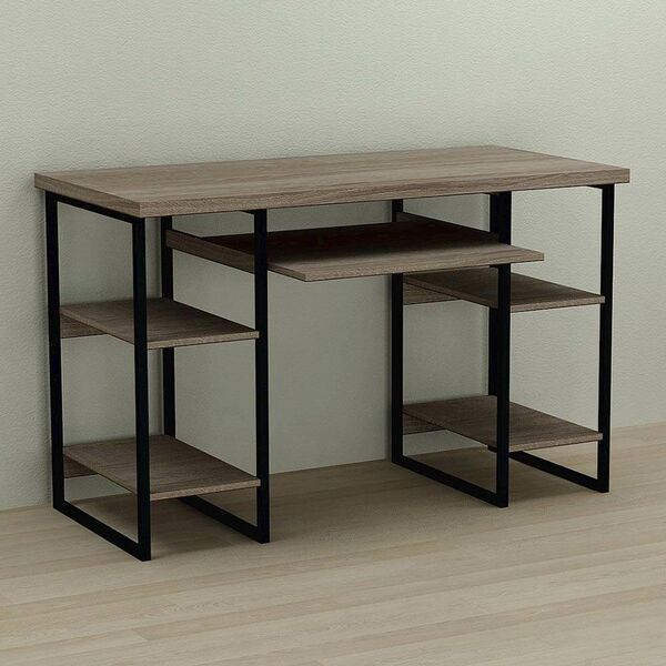 Стіл комп'ютерний Тім-5 трюфель, ТОВЩИНА СТІЛЬНИЦІ ДСП: 32 мм, ШИРИНА СТІЛЬНИЦІ: 120 см, ГЛИБИНА СТІЛЬНИЦІ: 70 см, КОЛІР МЕТАЛУ: ЧОРНИЙ, КОЛІР ДСП: ТРЮФЕЛЬ