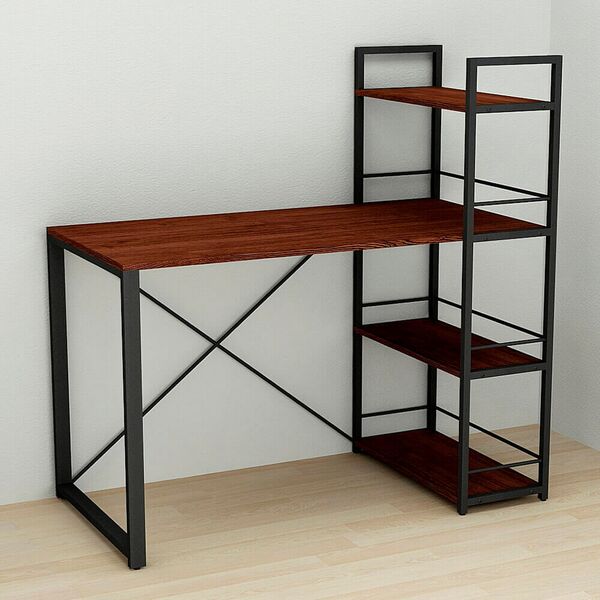 Стол письменный с этажеркой Коннект-6 венге, ТОЛЩИНА СТОЛЕШНИЦЫ ДСП: 16 мм, ШИРИНА СТОЛЕШНИЦЫ: 120 см, ГЛУБИНА СТОЛЕШНИЦЫ: 60 см, ЦВЕТ МЕТАЛЛА: ЧЕРНЫЙ, ЦВЕТ ДСП: ВЕНГЕ МАГИЯ