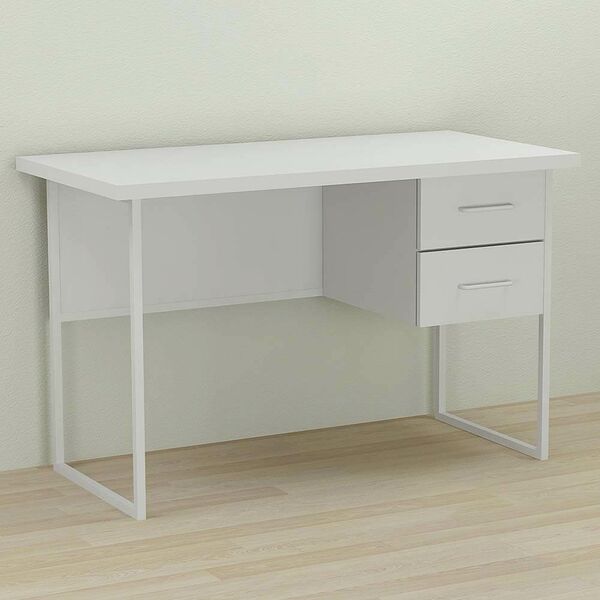 Стол письменный с 2 ящиками Дакота-2 белый, ТОЛЩИНА СТОЛЕШНИЦЫ ДСП: 32 мм, ШИРИНА СТОЛЕШНИЦЫ: 120 см, ГЛУБИНА СТОЛЕШНИЦЫ: 70 см, ЦВЕТ МЕТАЛЛА: БЕЛЫЙ, ЦВЕТ ДСП: БЕЛЫЙ