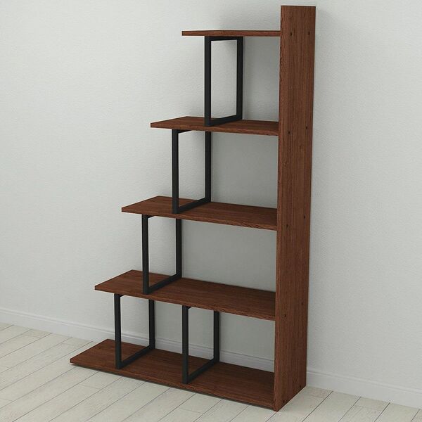 Стелаж гірка для книг "Сигма-5" венге, КОЛІР МЕТАЛУ: ЧОРНИЙ, КОЛІР ДСП: ВЕНГЕ МАГИЯ