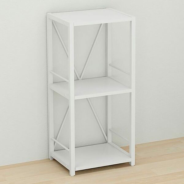 Етажерка на 3 полиці "Коннект-334" білий, КОЛІР МЕТАЛУ: БІЛИЙ, КОЛІР ДСП: БІЛИЙ, зображення 2