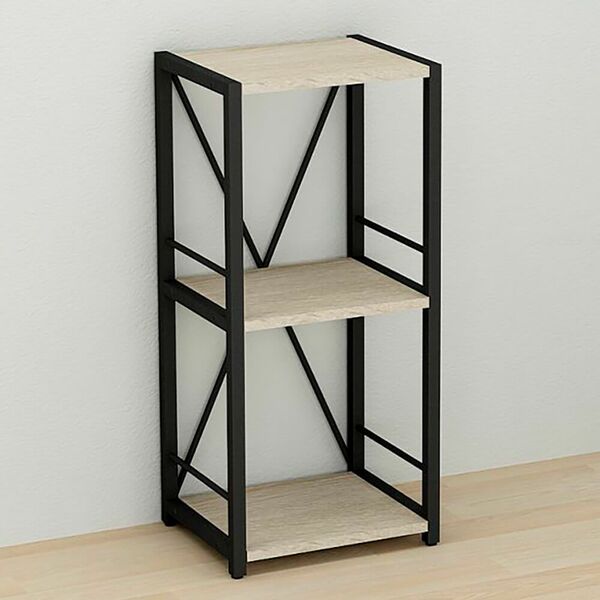 Етажерка на 3 полиці "Коннект-334" сонома, КОЛІР МЕТАЛУ: ЧОРНИЙ, КОЛІР ДСП: СОНОМА, зображення 2