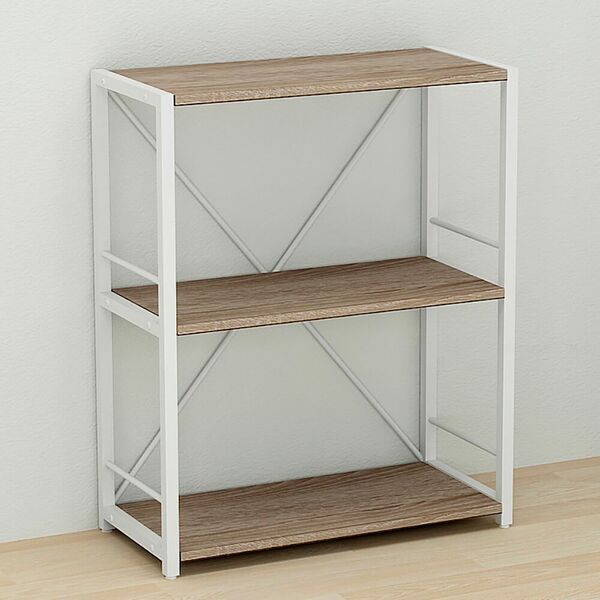 Етажерка на 3 полиці Коннект-360 трюфель, КОЛІР МЕТАЛУ: БІЛИЙ, КОЛІР ДСП: ТРЮФЕЛЬ, зображення 2