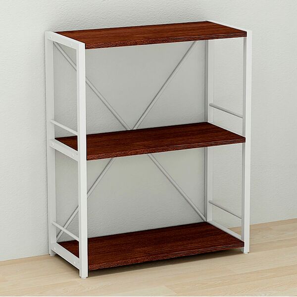Этажерка на 3 полки Коннект-360 венге, ЦВЕТ МЕТАЛЛА: БЕЛЫЙ, ЦВЕТ ДСП: ВЕНГЕ МАГИЯ, изображение 2