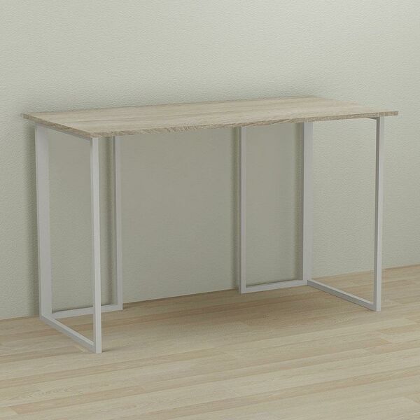 Стол письменный Ханна-1 сонома, ТОЛЩИНА СТОЛЕШНИЦЫ ДСП: 16 мм, ШИРИНА СТОЛЕШНИЦЫ: 100 см, ГЛУБИНА СТОЛЕШНИЦЫ: 70 см, ЦВЕТ МЕТАЛЛА: БЕЛЫЙ, ЦВЕТ ДСП: СОНОМА