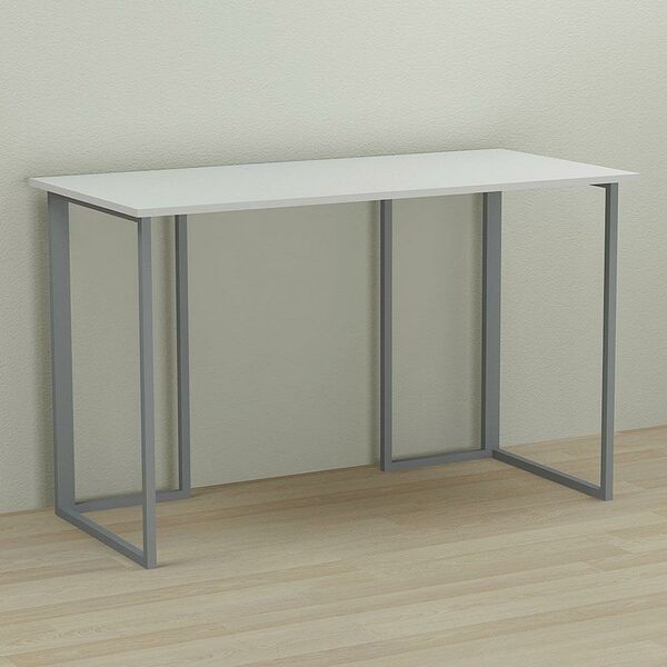 Стол письменный Ханна-1 белый, ТОЛЩИНА СТОЛЕШНИЦЫ ДСП: 16 мм, ШИРИНА СТОЛЕШНИЦЫ: 140 см, ГЛУБИНА СТОЛЕШНИЦЫ: 70 см, ЦВЕТ МЕТАЛЛА: СЕРЫЙ, ЦВЕТ ДСП: БЕЛЫЙ