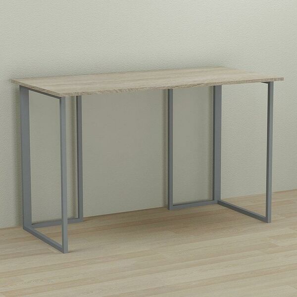 Стол письменный Ханна-1 сонома, ТОЛЩИНА СТОЛЕШНИЦЫ ДСП: 16 мм, ШИРИНА СТОЛЕШНИЦЫ: 140 см, ГЛУБИНА СТОЛЕШНИЦЫ: 60 см, ЦВЕТ МЕТАЛЛА: СЕРЫЙ, ЦВЕТ ДСП: СОНОМА