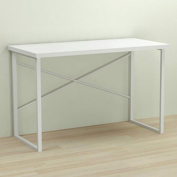 Письмовий стіл Дейв-1 білий, ТОВЩИНА СТІЛЬНИЦІ ДСП: 32 мм, ШИРИНА СТІЛЬНИЦІ: 100 см, ГЛИБИНА СТІЛЬНИЦІ: 60 см, КОЛІР МЕТАЛУ: БІЛИЙ, КОЛІР ДСП: БІЛИЙ, зображення 2