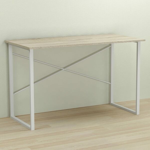 Письменный стол Дейв-1 сонома, ТОЛЩИНА СТОЛЕШНИЦЫ ДСП: 16 мм, ШИРИНА СТОЛЕШНИЦЫ: 120 см, ГЛУБИНА СТОЛЕШНИЦЫ: 70 см, ЦВЕТ МЕТАЛЛА: БЕЛЫЙ, ЦВЕТ ДСП: СОНОМА, изображение 2