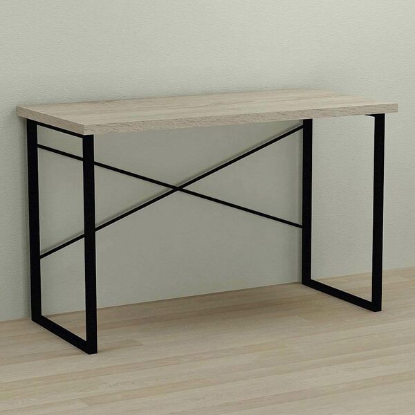 Письмовий стіл Дейв-1 сонома, ТОВЩИНА СТІЛЬНИЦІ ДСП: 32 мм, ШИРИНА СТІЛЬНИЦІ: 100 см, ГЛИБИНА СТІЛЬНИЦІ: 60 см, КОЛІР МЕТАЛУ: ЧОРНИЙ, КОЛІР ДСП: СОНОМА, зображення 2