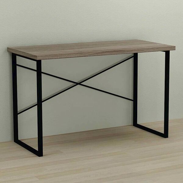 Письмовий стіл Дейв-1 трюфель, ТОВЩИНА СТІЛЬНИЦІ ДСП: 32 мм, ШИРИНА СТІЛЬНИЦІ: 100 см, ГЛИБИНА СТІЛЬНИЦІ: 60 см, КОЛІР МЕТАЛУ: ЧОРНИЙ, КОЛІР ДСП: ТРЮФЕЛЬ, зображення 2