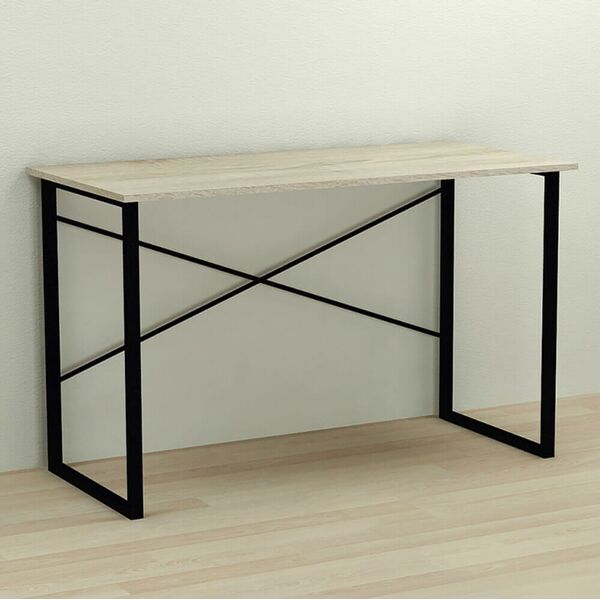 Письмовий стіл Дейв-1 сонома, ТОВЩИНА СТІЛЬНИЦІ ДСП: 16 мм, ШИРИНА СТІЛЬНИЦІ: 140 см, ГЛИБИНА СТІЛЬНИЦІ: 60 см, КОЛІР МЕТАЛУ: ЧОРНИЙ, КОЛІР ДСП: СОНОМА, зображення 2