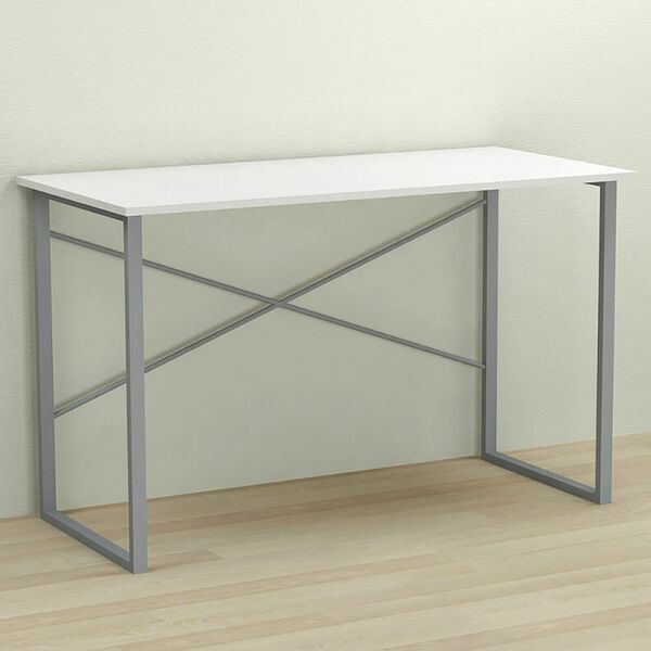 Письмовий стіл Дейв-1 білий, ТОВЩИНА СТІЛЬНИЦІ ДСП: 16 мм, ШИРИНА СТІЛЬНИЦІ: 100 см, ГЛИБИНА СТІЛЬНИЦІ: 70 см, КОЛІР МЕТАЛУ: СІРИЙ, КОЛІР ДСП: БІЛИЙ, зображення 2