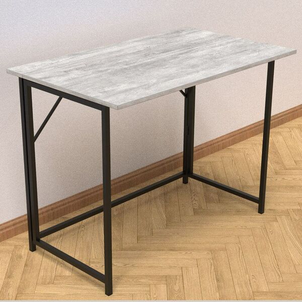 Письмовий стіл розкладний (трансформер) Моріс-1 бетон, ТОВЩИНА СТІЛЬНИЦІ ДСП: 16 мм, ШИРИНА СТІЛЬНИЦІ: 100 см, ГЛИБИНА СТІЛЬНИЦІ: 60 см, КОЛІР МЕТАЛУ: ЧОРНИЙ, КОЛІР ДСП: БЕТОН, зображення 2