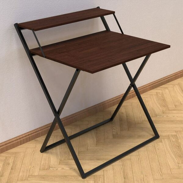 Письмовий стіл розкладний (трансформер) Компакт-2 венге, ТОВЩИНА СТІЛЬНИЦІ ДСП: 16 мм, ШИРИНА СТІЛЬНИЦІ: 79 см, ГЛИБИНА СТІЛЬНИЦІ: 72 см, КОЛІР МЕТАЛУ: ЧОРНИЙ, КОЛІР ДСП: ВЕНГЕ МАГИЯ, зображення 2