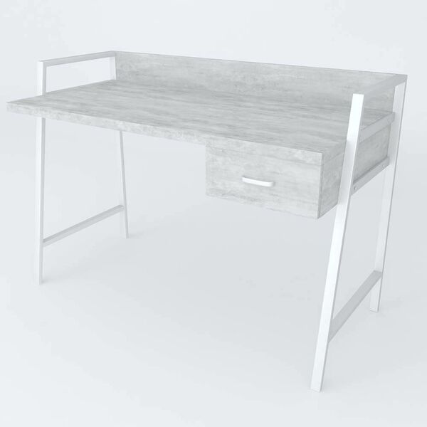Стол письменный Форт-1 урбан лайт, ТОЛЩИНА СТОЛЕШНИЦЫ ДСП: 32 мм, ШИРИНА СТОЛЕШНИЦЫ: 100 см, ГЛУБИНА СТОЛЕШНИЦЫ: 60 см, ЦВЕТ МЕТАЛЛА: БЕЛЫЙ, ЦВЕТ ДСП: БЕТОН
