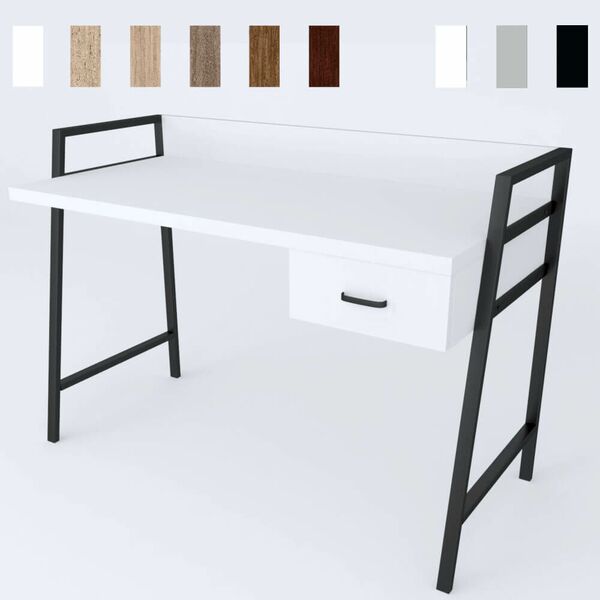 Стол письменный Форт-1 белый, ТОЛЩИНА СТОЛЕШНИЦЫ ДСП: 32 мм, ШИРИНА СТОЛЕШНИЦЫ: 120 см, ГЛУБИНА СТОЛЕШНИЦЫ: 60 см, ЦВЕТ МЕТАЛЛА: ЧЕРНЫЙ, ЦВЕТ ДСП: БЕЛЫЙ