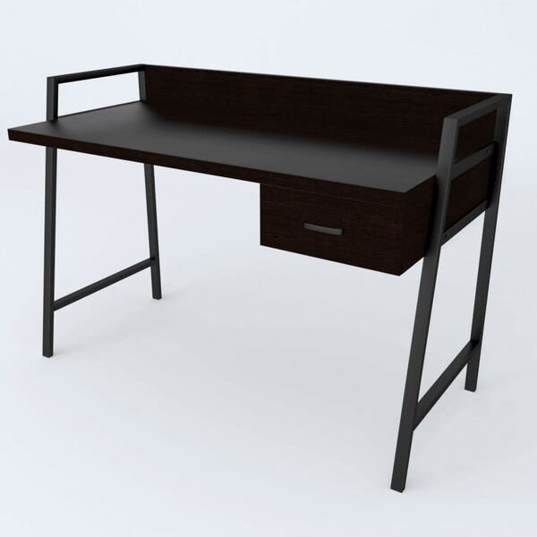 Стол письменный Форт-1 венге, ТОЛЩИНА СТОЛЕШНИЦЫ ДСП: 32 мм, ШИРИНА СТОЛЕШНИЦЫ: 120 см, ГЛУБИНА СТОЛЕШНИЦЫ: 60 см, ЦВЕТ МЕТАЛЛА: ЧЕРНЫЙ, ЦВЕТ ДСП: ВЕНГЕ МАГИЯ