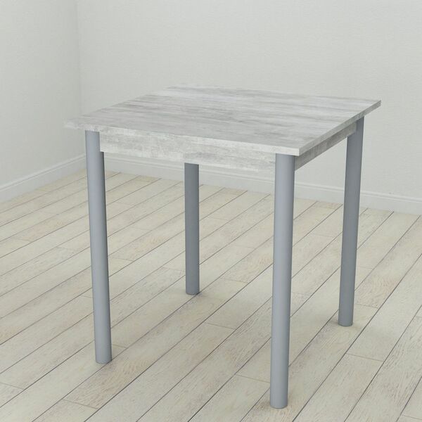 Стіл кухонний Agatha-50, з круглими ніжками урбан лайт, ТОВЩИНА СТІЛЬНИЦІ ДСП: 16 мм, ШИРИНА СТІЛЬНИЦІ: 90 см, КОЛІР МЕТАЛУ: СІРИЙ, КОЛІР ДСП: БЕТОН