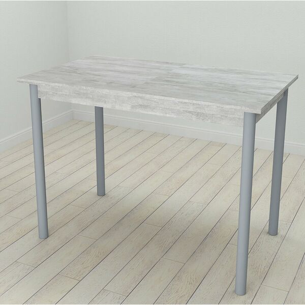 Cтіл обідній Benita-50 з круглими ніжками бетон, ТОВЩИНА СТІЛЬНИЦІ ДСП: 16 мм, ШИРИНА СТІЛЬНИЦІ: 120 см, ГЛИБИНА СТІЛЬНИЦІ: 60 см, КОЛІР МЕТАЛУ: СІРИЙ, КОЛІР ДСП: БЕТОН