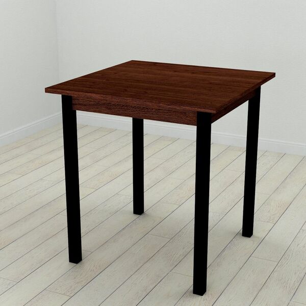 Стіл кухонний Diego-44, з квадратними ніжками венге, ТОВЩИНА СТІЛЬНИЦІ ДСП: 16 мм, ШИРИНА СТІЛЬНИЦІ: 90 см, КОЛІР МЕТАЛУ: ЧОРНИЙ, КОЛІР ДСП: ВЕНГЕ МАГИЯ