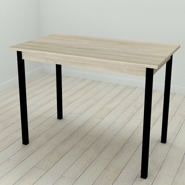 Cтіл обідній прямокутний Mario-44, з квадратними ніжками, ТОВЩИНА СТІЛЬНИЦІ ДСП: 16 мм, ШИРИНА СТІЛЬНИЦІ: 120 см, ГЛИБИНА СТІЛЬНИЦІ: 70 см, КОЛІР МЕТАЛУ: ЧОРНИЙ, КОЛІР ДСП: СОНОМА