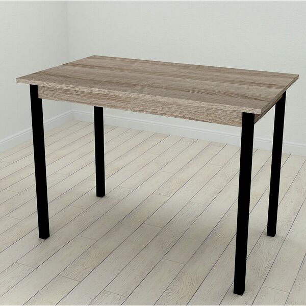 Cтіл обідній прямокутний Mario-44, з квадратними ніжками, ТОВЩИНА СТІЛЬНИЦІ ДСП: 16 мм, ШИРИНА СТІЛЬНИЦІ: 120 см, ГЛИБИНА СТІЛЬНИЦІ: 80 см, КОЛІР МЕТАЛУ: ЧОРНИЙ, КОЛІР ДСП: ТРЮФЕЛЬ