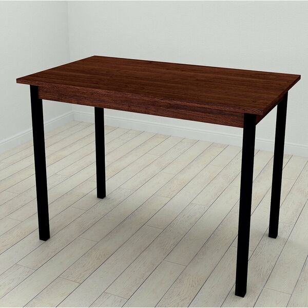 Cтіл обідній прямокутний Mario-44, з квадратними ніжками, ТОВЩИНА СТІЛЬНИЦІ ДСП: 16 мм, ШИРИНА СТІЛЬНИЦІ: 120 см, ГЛИБИНА СТІЛЬНИЦІ: 60 см, КОЛІР МЕТАЛУ: ЧОРНИЙ, КОЛІР ДСП: ВЕНГЕ МАГИЯ