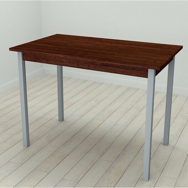 Cтіл обідній прямокутний Mario-44, з квадратними ніжками, ТОВЩИНА СТІЛЬНИЦІ ДСП: 16 мм, ШИРИНА СТІЛЬНИЦІ: 120 см, ГЛИБИНА СТІЛЬНИЦІ: 60 см, КОЛІР МЕТАЛУ: СІРИЙ, КОЛІР ДСП: ВЕНГЕ МАГИЯ