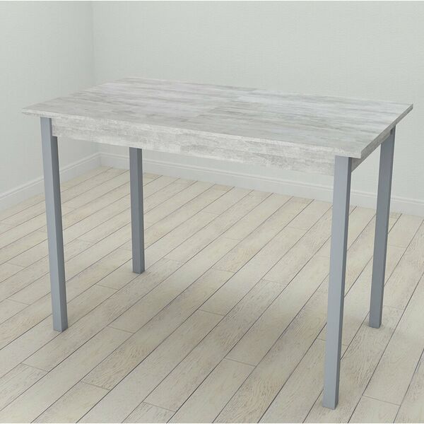 Cтіл обідній прямокутний Mario-44, з квадратними ніжками, ТОВЩИНА СТІЛЬНИЦІ ДСП: 16 мм, ШИРИНА СТІЛЬНИЦІ: 120 см, ГЛИБИНА СТІЛЬНИЦІ: 60 см, КОЛІР МЕТАЛУ: СІРИЙ, КОЛІР ДСП: БЕТОН