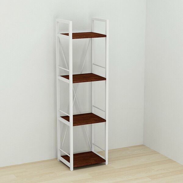 Стеллаж на 4 полки Коннект-434 венге, ЦВЕТ МЕТАЛЛА: БЕЛЫЙ, ЦВЕТ ДСП: ВЕНГЕ МАГИЯ, изображение 2