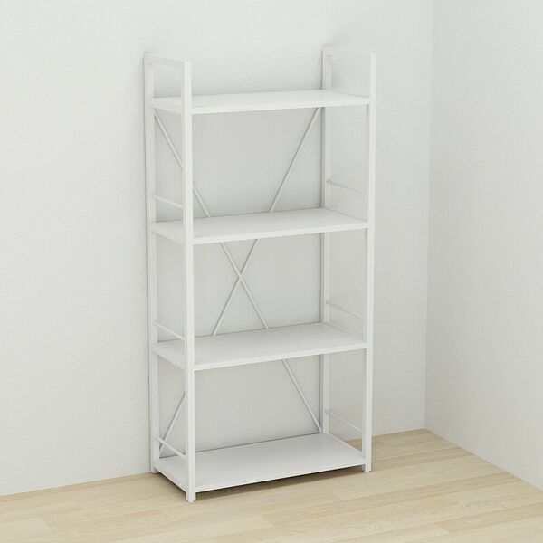 Стелаж на 4 полиці Коннект-460 білий, КОЛІР МЕТАЛУ: БІЛИЙ, КОЛІР ДСП: БІЛИЙ, зображення 2