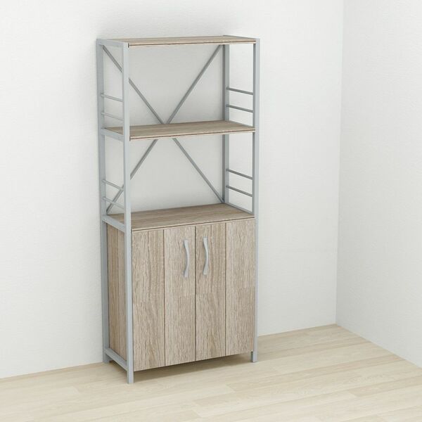 Шафа пенал с 3 полицями Коннект-360 трюфель, КОЛІР МЕТАЛУ: СІРИЙ, КОЛІР ДСП: ТРЮФЕЛЬ, зображення 2