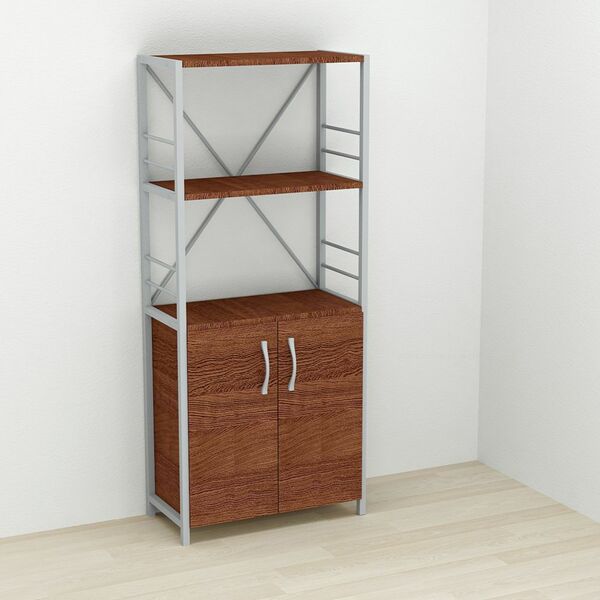 Шафа пенал с 3 полицями Коннект-360 венге, КОЛІР МЕТАЛУ: СІРИЙ, КОЛІР ДСП: ВЕНГЕ МАГИЯ, зображення 2