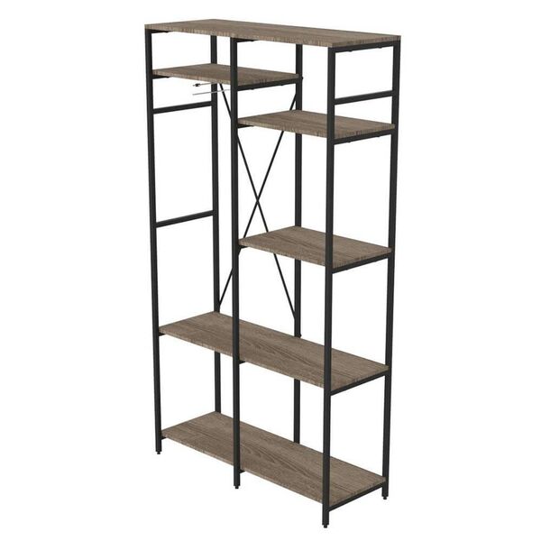 Шафа гардероб Френд-2 трюфель, КОЛІР МЕТАЛУ: ЧОРНИЙ, КОЛІР ДСП: ТРЮФЕЛЬ