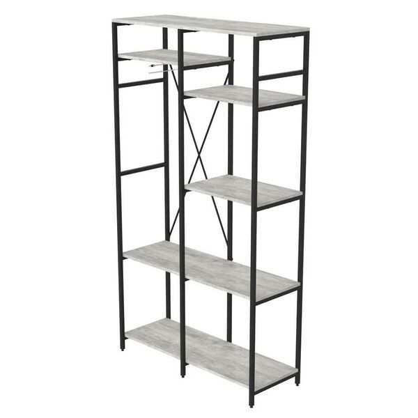 Шафа гардероб Френд-2 урбан лайт, КОЛІР МЕТАЛУ: ЧОРНИЙ, КОЛІР ДСП: БЕТОН