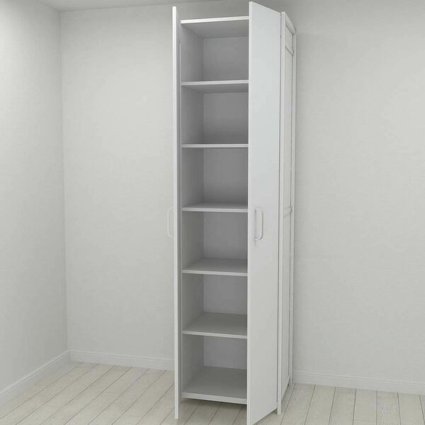 Шкаф в прихожую Модуль-7 белый, ЦВЕТ МЕТАЛЛА: БЕЛЫЙ, ЦВЕТ ДСП: БЕЛЫЙ