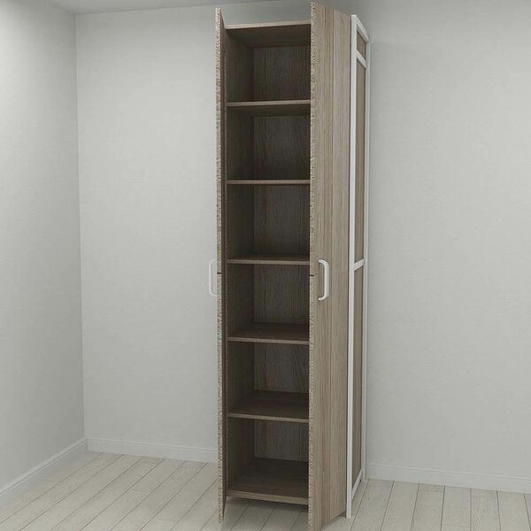 Шкаф в прихожую Модуль-7 трюфель, ЦВЕТ МЕТАЛЛА: БЕЛЫЙ, ЦВЕТ ДСП: ТРЮФЕЛЬ