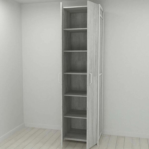 Шкаф в прихожую Модуль-7 урбан лайт, ЦВЕТ МЕТАЛЛА: БЕЛЫЙ, ЦВЕТ ДСП: БЕТОН