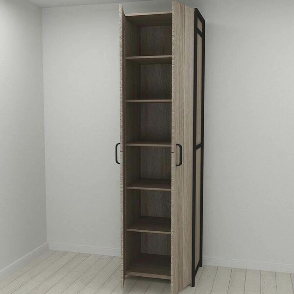 Шкаф в прихожую Модуль-7 трюфель, ЦВЕТ МЕТАЛЛА: ЧЕРНЫЙ, ЦВЕТ ДСП: ТРЮФЕЛЬ