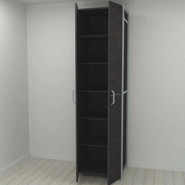 Шкаф в прихожую Модуль-7 венге, ЦВЕТ МЕТАЛЛА: СЕРЫЙ, ЦВЕТ ДСП: ВЕНГЕ МАГИЯ