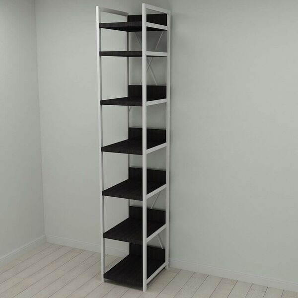 Стеллаж в гардеробную Модуль-4 венге, ЦВЕТ МЕТАЛЛА: БЕЛЫЙ, ЦВЕТ ДСП: ВЕНГЕ МАГИЯ