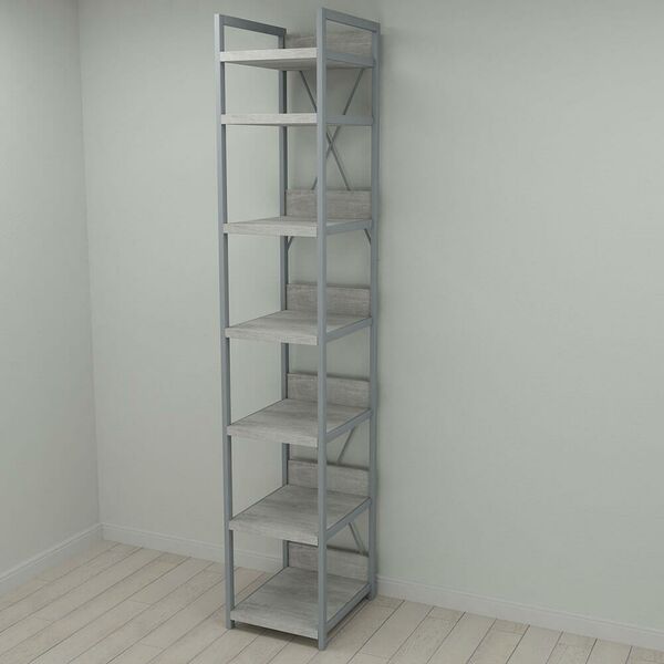 Стеллаж в гардеробную Модуль-4 урбан лайт, ЦВЕТ МЕТАЛЛА: СЕРЫЙ, ЦВЕТ ДСП: БЕТОН