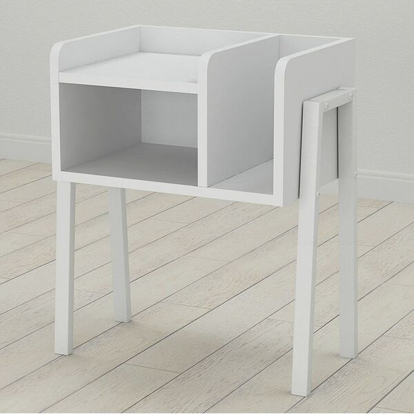 Тумба Лофт Amelie-12 білий, КОЛІР МЕТАЛУ: БІЛИЙ, КОЛІР ДСП: БІЛИЙ