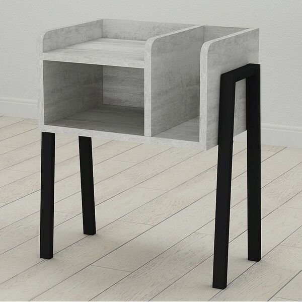 Тумба Лофт Amelie-12 урбан лайт, КОЛІР МЕТАЛУ: ЧОРНИЙ, КОЛІР ДСП: БЕТОН