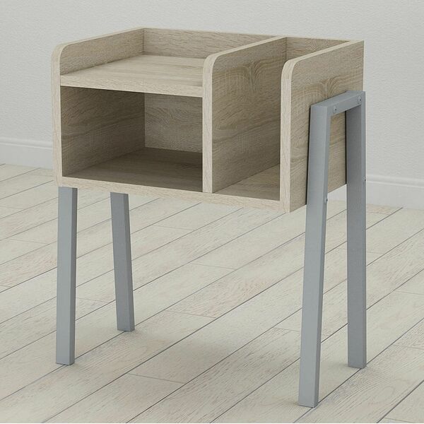 Тумба Лофт Amelie-12 сонома, КОЛІР МЕТАЛУ: СІРИЙ, КОЛІР ДСП: СОНОМА