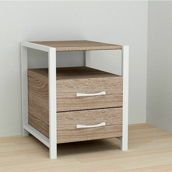 Тумба с ящиками универсальная Vivien-22 трюфель, ЦВЕТ МЕТАЛЛА: БЕЛЫЙ, ЦВЕТ ДСП: ТРЮФЕЛЬ