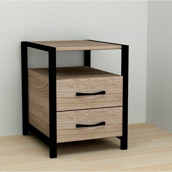 Тумба с ящиками универсальная Vivien-22 трюфель, ЦВЕТ МЕТАЛЛА: ЧЕРНЫЙ, ЦВЕТ ДСП: ТРЮФЕЛЬ