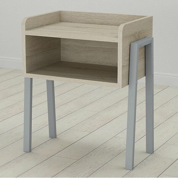 Тумба Лофт Giusy-2 сонома, КОЛІР МЕТАЛУ: СІРИЙ, КОЛІР ДСП: СОНОМА