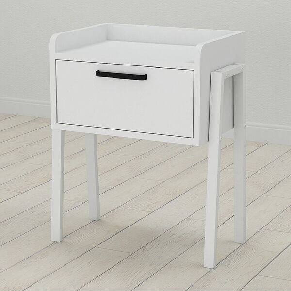 Тумба Лофт модульна Betty-1 білий, КОЛІР МЕТАЛУ: БІЛИЙ, КОЛІР ДСП: БІЛИЙ